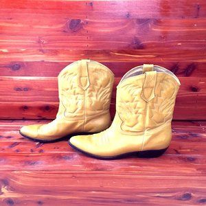 Vintage Mustard Yellow Cowgirl Boots